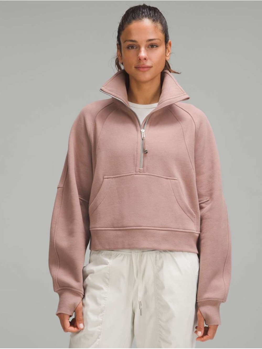 Lululemon Oversized Funnel Neck Half Zip — Twilight Rose — M/L